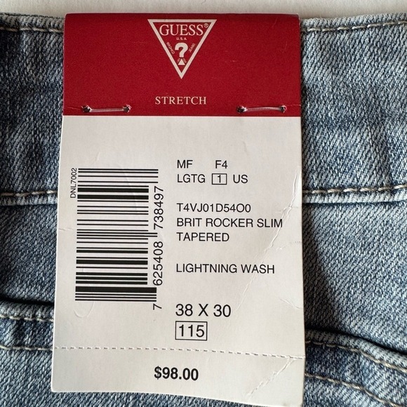 Guess Brit Rocker Slim Fit Jeans Size 38 Tapered Retro Grunge Normcore Low Rise - Picture 4 of 8